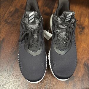 Adidas Black and White Athletic Shoes with Cushioned Midsole